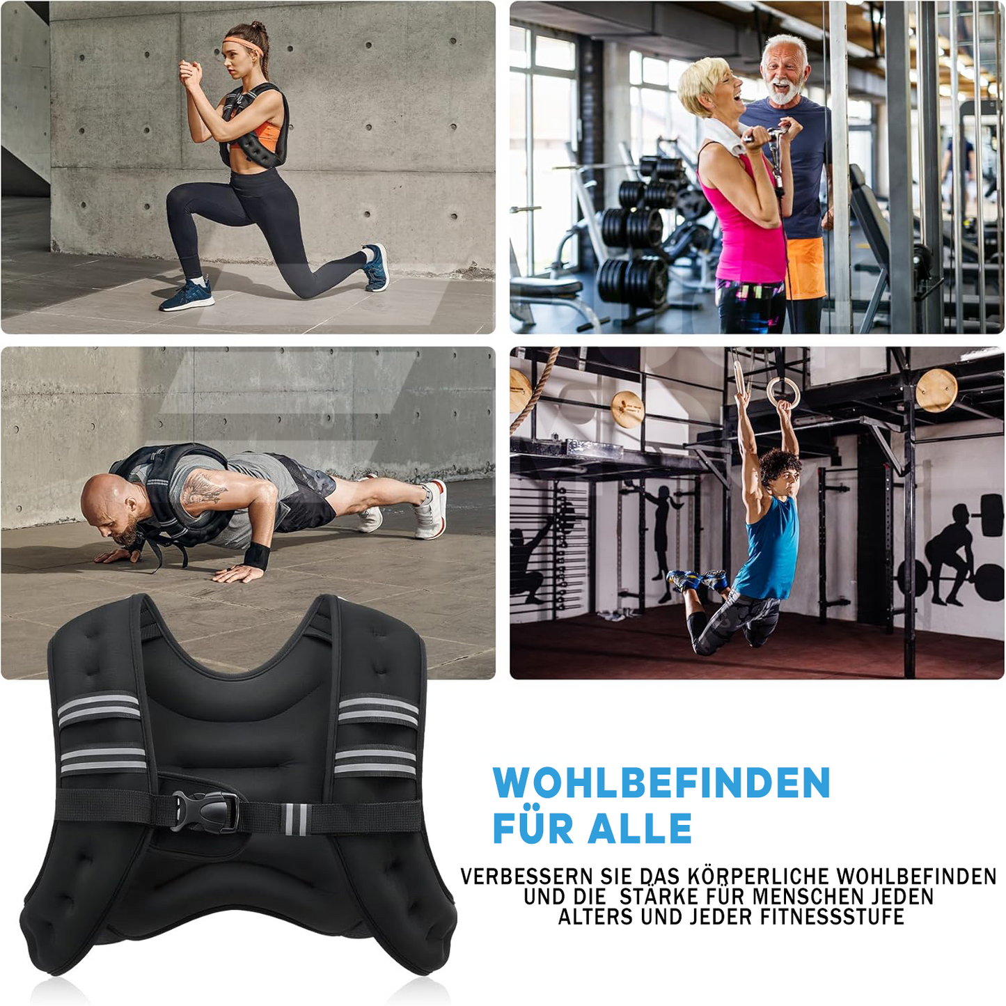 Gewichtsweste mit Reflektorstreifen fürs Training (6 Pfund)