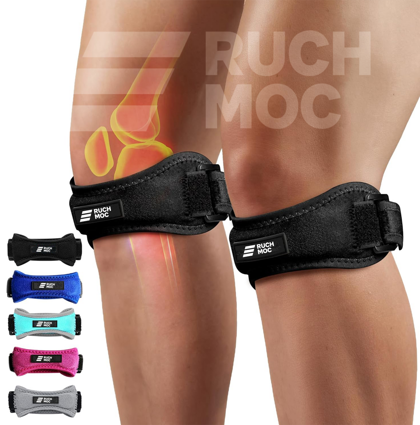 2er-Pack Kniebandagen für Damen und Herren, Patella-Kniestützgurt