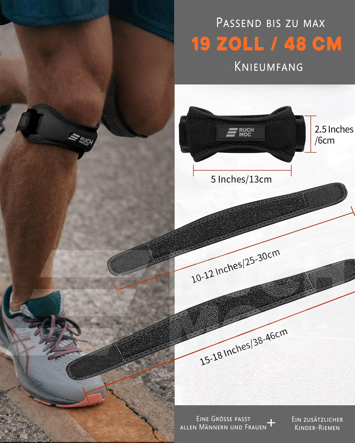 2er-Pack Kniebandagen für Damen und Herren, Patella-Kniestützgurt
