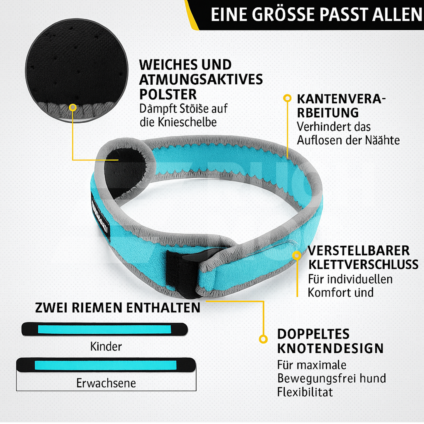 2er-Pack Kniebandagen für Damen und Herren, Patella-Kniestützgurt