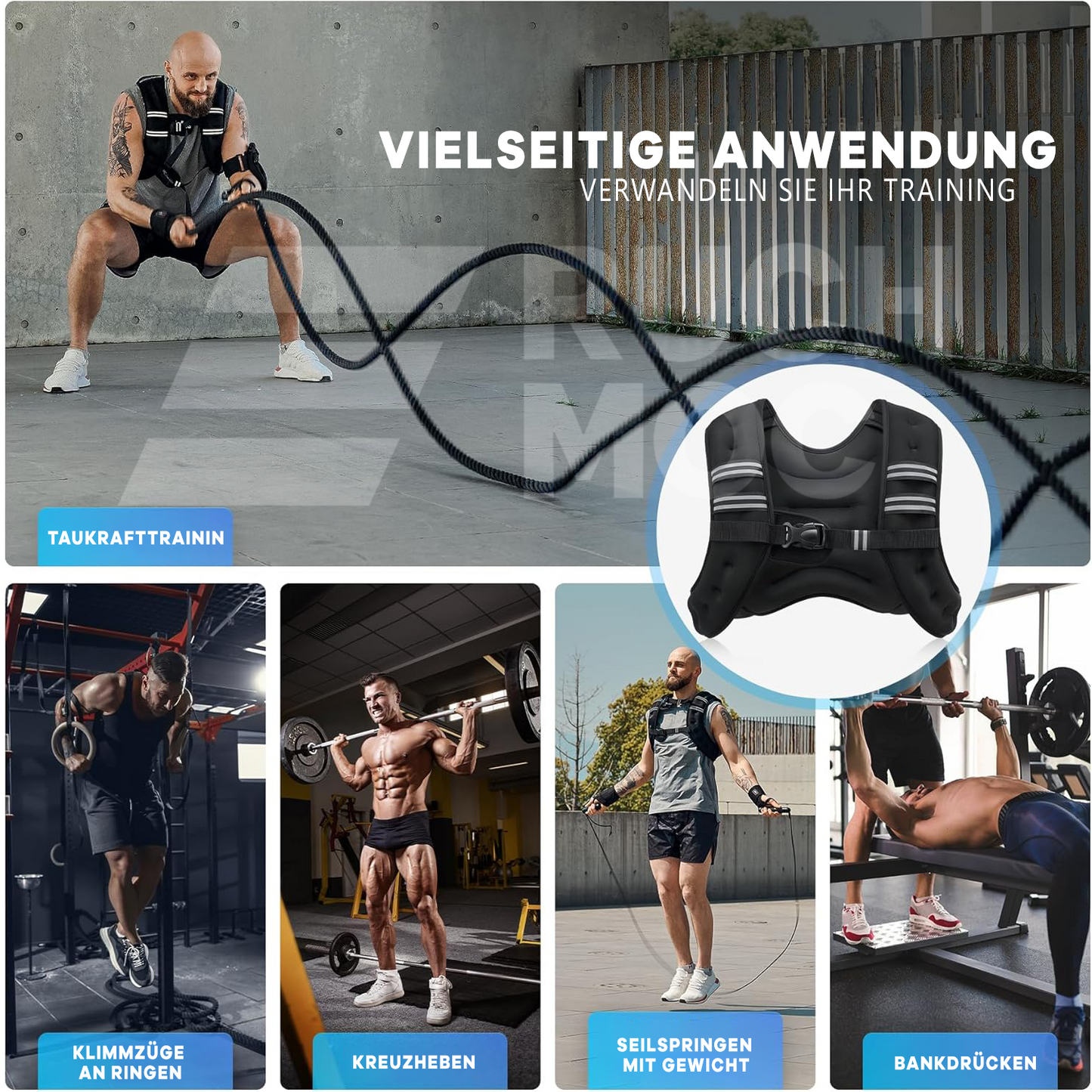 Gewichtsweste mit Reflektorstreifen fürs Training (6 Pfund)