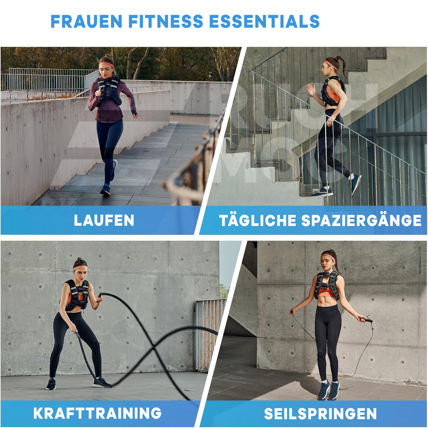 Gewichtsweste mit Reflektorstreifen fürs Training (6 Pfund)